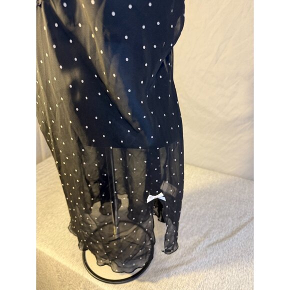 Apt 9 Intimates Womens Sexy Lingerie Nightie Short Black White Polka Dot XL - Picture 3 of 4